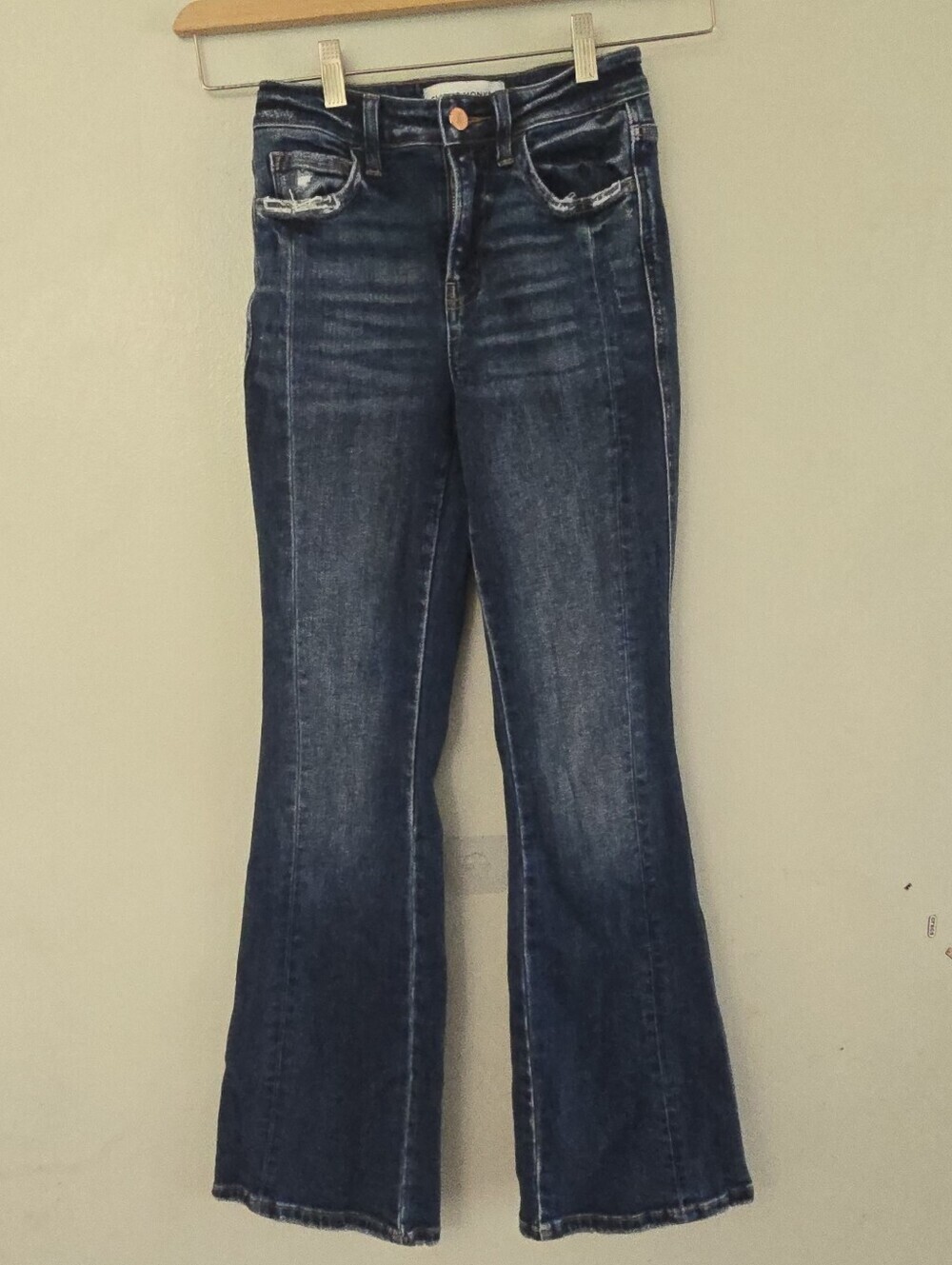 Flying Monkey Womens High Rise Bootcut Jeans Sz 24 Stretch Denim Distressed